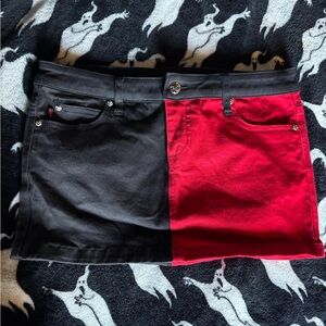 Tripp NYC Black and Red Two-Tone Mini Skirt